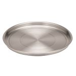 Round Serving Tray, Brushed Stainless Steel